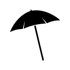 A simple black umbrella isolated on a white background for protection