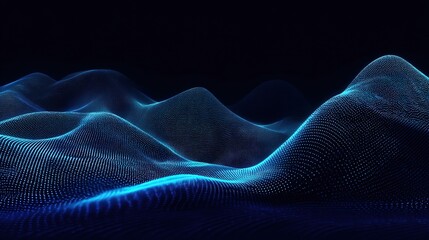 Obraz premium Blue Particle Flow in Abstract Landscape 