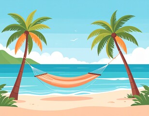 Obraz premium tropical beach with palm trees