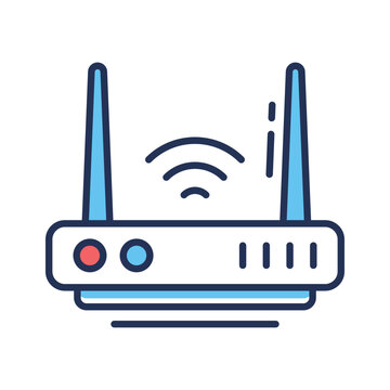 blue wifi router icon clip art preview