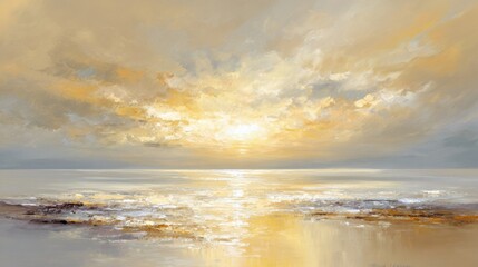 Obraz premium golden sunset ocean waves art