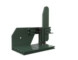 Industrial Belt Grinder Sander Frame Component for Precision Edge Sharpening and Material Removal. Heavy-Duty Abrasive Polisher Machine Part, Isolated on Transparent HD Background.