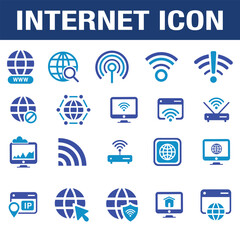 Internet Icon Set Wireless, Connectivity, and Network Symbols