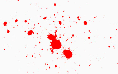 Fototapeta premium Red watercolor brush splash splatter grunge graphic element. Eps10