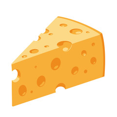 A wedge of cheese with holes