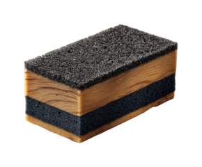 Cleaning action with a sponge tool home product everyday use top view isolated on transparent background, png