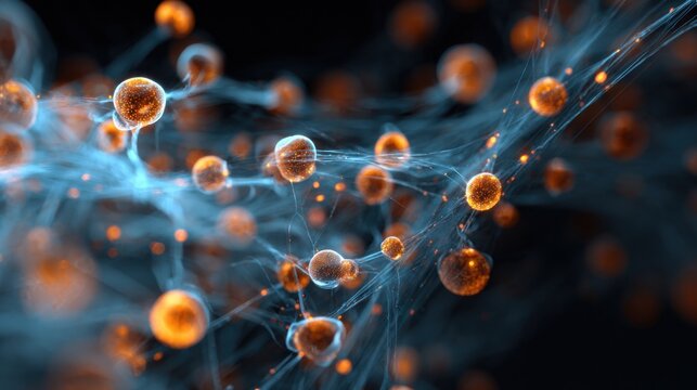 glowing spheres network connection abstract