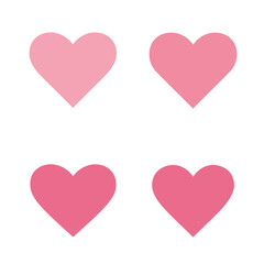 title Four Pink Hearts on a White Background keywords pink heart hearts love