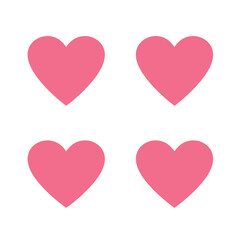 Four pink hearts arranged in two rows