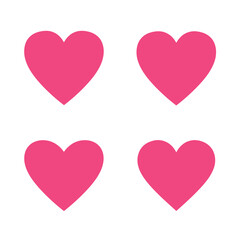 title Four Pink Hearts in a Row keywords pink hearts rows flat style colorful graphic