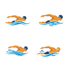 Four Swimmers in Various Positions
