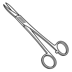 Detailed Line Art Illustration of Forceps a Versatile Medical Instrument for Grasping and Manipulating Tissues