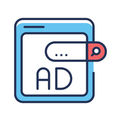 Trendy linear icon highlighting search ads marketing tool