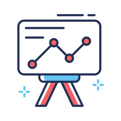 Trendy outline icon for sales pitch presentation chart