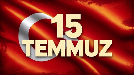 15 Temmuz Turkey, Democracy and National Unity Day, Turkish Flag Background, July 15 Coup Commemoration, National Unity Day of Turkey.

