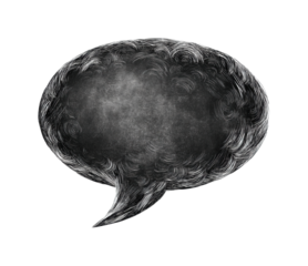 Creative dialogue concept digital modern design abstract artistic viewpoint isolated on transparent background, png