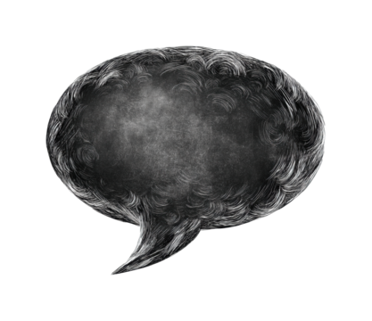 Creative dialogue concept digital modern design abstract artistic viewpoint isolated on transparent background, png