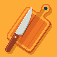 Cutting Board with Kitchen Knife