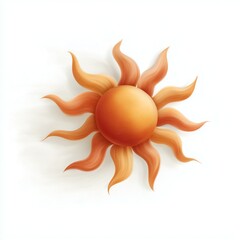 Simple Sun Icon on Pure White Background, Scalable Vector Graphic Ideal for Logos and UI Designs
