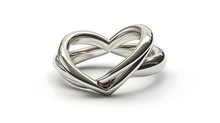 Naklejka premium A heart-shaped ring with two intertwined bands, representing two lives coming together