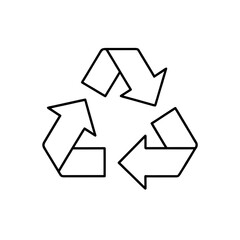 Recycle arrows icon on transparent background