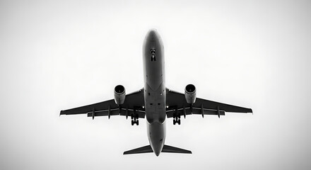 Passenger Airplane Landing Gear Down Low Angle View.