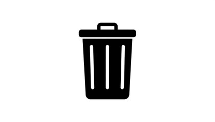 Simple black trash can icon