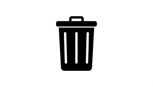 Simple black trash can icon