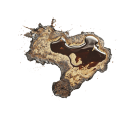 Extracting dark from soil industrial site abstract isolated on transparent background, png