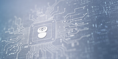 Chat Bot Automating Customer Support Illustrated on a Processor.