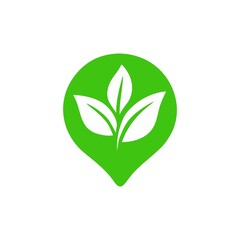 Green Leaf Logo in a Rounded Point Shape Represents Natural and Sustainable Practices for Businesses and Eco Friendly Initiatives