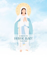 Blue White Ways to Honor Mary Carousel Instagram Post 