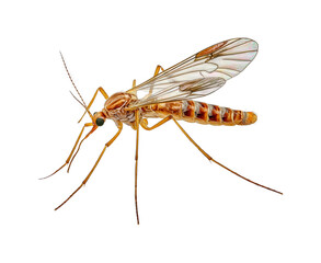 Insect behavior study detailed of a mosquito laboratory environment scientific exploration isolated on transparent background, png