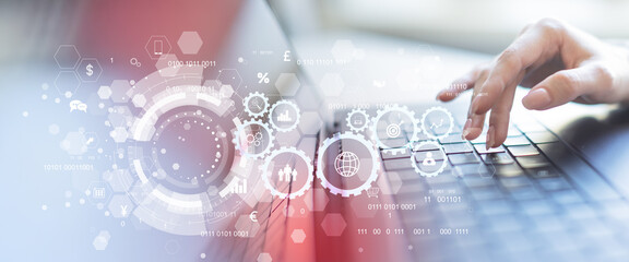 Digital Business Automation and Data Management Technology Concept.