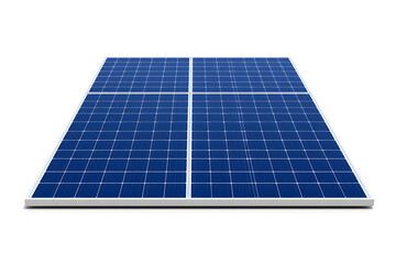 Realistic solar panel tile isolated on white, renewable clean energy concept.