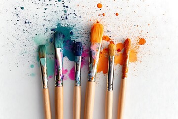 LGBTQ concept of colors made with the help of watercolor paints and brushes of azalea flowers on a sheet of paper for watercolor painting
