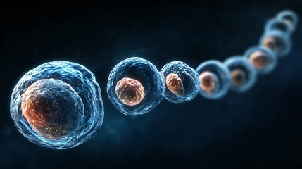 Embryo Development Stages and Embryology in Detailed Scientific Illustration