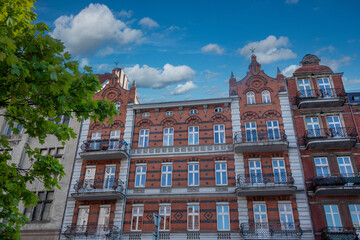 ancient architecture in center Katowice city, Poland