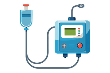Intravenous Therapy System Depiction a Medical Infusion with Fluid Bag and Electronic Control Equipment for Healthcare Applications
