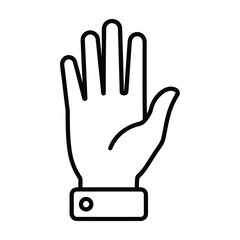 Obraz premium Open hand gesture illustration, isolated on white background, showcasing a simple and minimalist design with clear lines and a monochrome style for various use