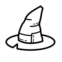 Witch hat, magic ,halloween - vector icon.