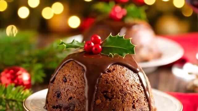 Chocolate pudding festive holiday dessert