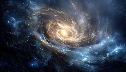 Spiral Galaxy In Deep Space