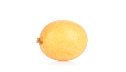 Single, bright yellow fruit, isolated