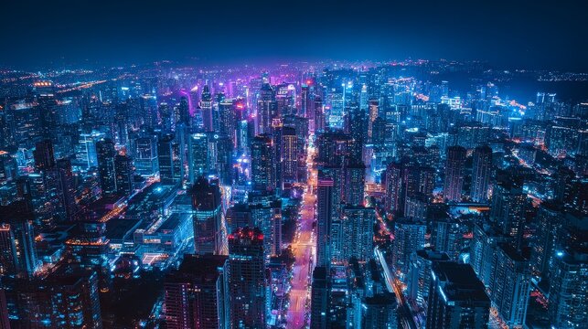 Futuristic city skyline at dusk, futuristic city skyline with glowing lights, futuristic city skyline aerial night view