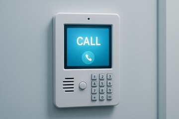 Modern intercom system with digital display and keypad