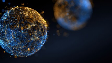 glowing spheres network connection abstract