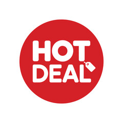 Red hot deal button with price tag