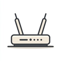 Fototapeta premium WiFi Router Flat Icon Simple