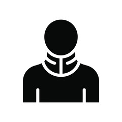 Person wearing a neck brace for injury or medical support